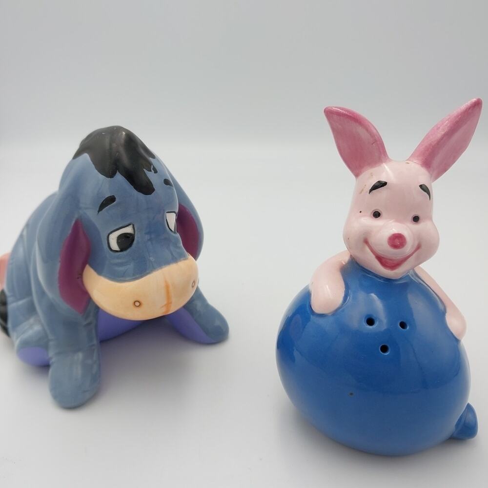 Treasure Craft Disneys Winnie The Pooh Piglet & Eeyore Salt&Pepper Shaker Set‎